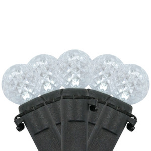 LED G12 Berry Christmas Lights - Pure White - 16' Black Wire - 50 ct