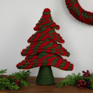 Twisted Yarn Plush Christmas Tree Decoration - 15.25"