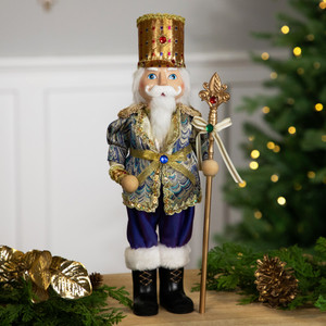 Nutcracker with Jeweled Scepter Christmas Figure - 16"