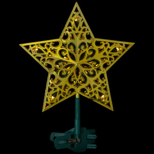 LED Lighted Star Christmas Tree Topper - 9.5" - Gold