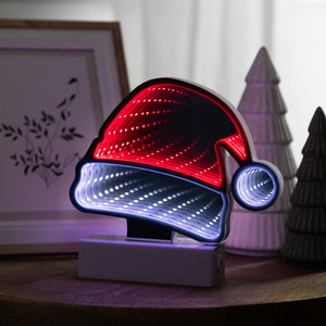 LED 3D Santa Hat Christmas Infinity Mirror - 6.5"
