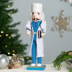 Doctor with Stethoscope Wooden Christmas Nutcracker - 14"