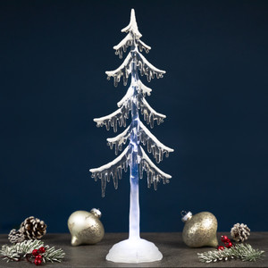 LED Lighted Acrylic Icicle Tree Christmas Decoration - 18"