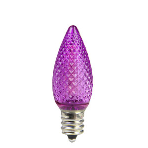 Faceted Transparent LED C7 Christmas Replacement Bulbs - Purple - Pack of 4