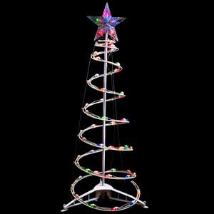 Lighted Spiral Cone Tree Outdoor Christmas Decoration - 3' - White - Multi Lights