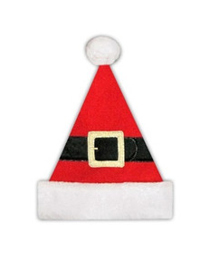 Red and Black Unisex Adult Christmas Santa Hat Costume Accessory - Medium