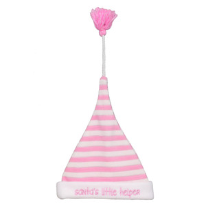 Pink and White 'Santa's Little Helper' Toddler Christmas Hat Costume Accessory - One Size