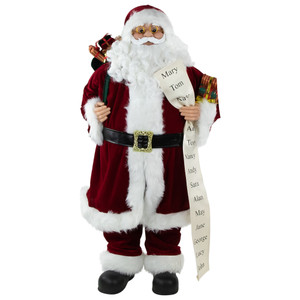Santa Claus with Naughty or Nice List Christmas Figure - 36"
