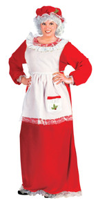 Red and White Plush Mrs. Santa Claus Women Adult Christmas Costume - Plus Size
