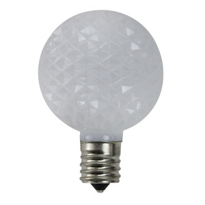 Pack of 25 Faceted LED G50 White Christmas Replacement Bulbs
