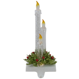 9" Battery Operated LED Lighted Candle Christmas Stocking Holder