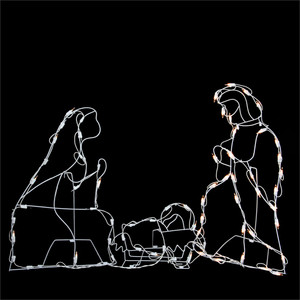 25.5" Holy Family Nativity Scene Lighted Outdoor Christmas Decor