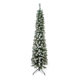Pencil Flocked Pine Artificial Christmas Tree - 6' - Unlit