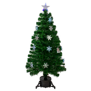 4' Pre-Lit Color Changing Fiber Optic Artificial Christmas Tree with Snowflakes