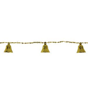 9' Northlight Shiny Gold Bell Beaded Artificial Christmas Garland Set - Unlit