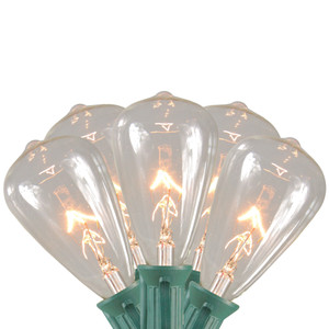 10-Count Clear Edison Glass Patio Lights, 9ft Green Wire