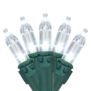 35ct White LED Mini Christmas Lights - 11.25ft Green Wire