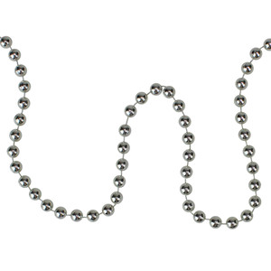 15' x 0.25" Shiny Silver Beaded Christmas Garland - Unlit