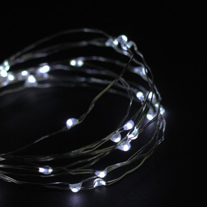 100 Pure White LED Micro Fairy Lights - 16.25 ft Copper Wire