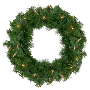 Deluxe Windsor Pine Artificial Christmas Wreath - 16" - Clear Lights
