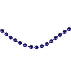 15' x 0.25" Shiny Sapphire Blue Beaded Artificial Christmas Garland - Unlit