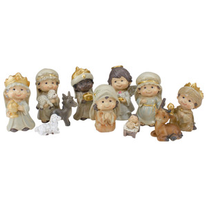 Cherubic Christmas Nativity Figure Set - 11-Piece