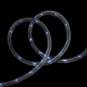 LED White Twinkle Christmas Rope Lights - 18 ft Clear wire
