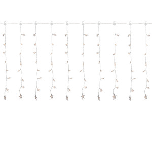 120 LED Warm White Curtain Christmas Lights - 7.5' Clear Wire
