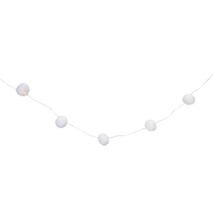 15 B/O LED Warm White Tinsel Pop Ball Christmas Lights - 4.5' Clear Wire