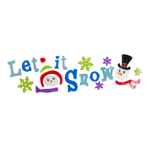 21-Piece Let It Snow Santa and Snowman Gel Christmas Window Clings