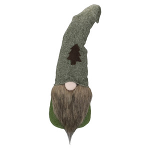 Forest Tree Chevron Hat Gnome Head Christmas Decoration - 21" - Green and Brown