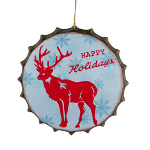 12" Blue and Red Happy Holidays Christmas Wall Decor
