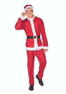 Men's Red and White Santa Claus Christmas Costume Set - Plus Size