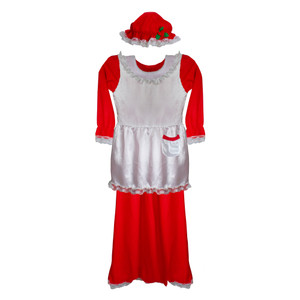 Red and White Women's Mrs. Claus Costume Set Size: Plus Size