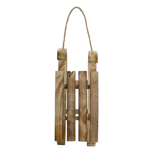 Rustic Wooden Sleigh with Twine Rope Christmas Wall Decoration - 16"