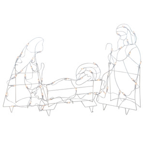 3-Piece Lighted Holy Family Nativity Scene Outdoor Christmas Decoration Set