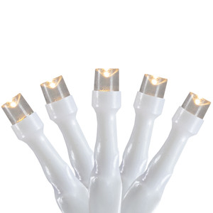 10 B/O Warm White LED Wide Angle Christmas Lights - 3 ft White Wire