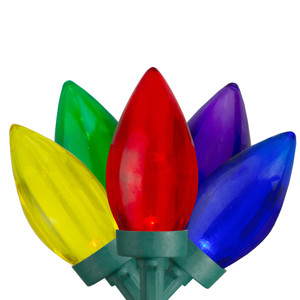 LED C9 Transparent Christmas Lights - Multi-color - 17' Green Wire - 50ct