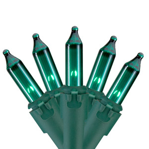 100ct Teal Green Mini Christmas Lights - 35' Green Wire