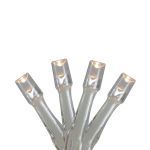 Battery Operated LED Christmas - Warm White - 5' Silver Wire - 15ct