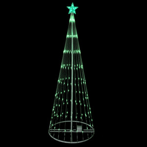 LED Lighted Show Cone Tree Outdoor Christmas Decoration - 6' - Green Lights