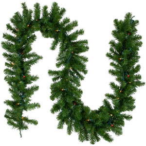 Pre-Lit Oak Creek Pine Artificial Christmas Garland - 9' x 10" - Multi Lights