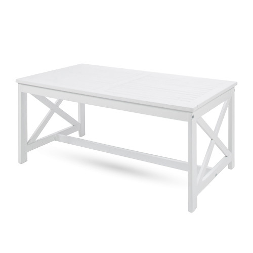 40" White Contemporary Rectangular Coffee Table