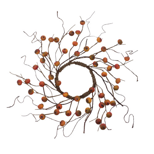 Set of 4 Brown and Orange Berry Candle Ring