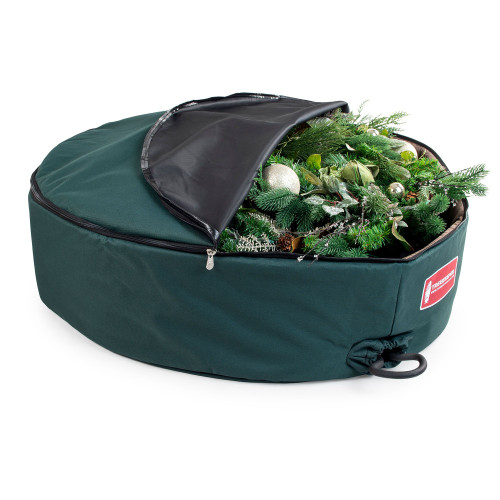 60" Green Unique Christmas Wreath Storage Bag with Removable Handle