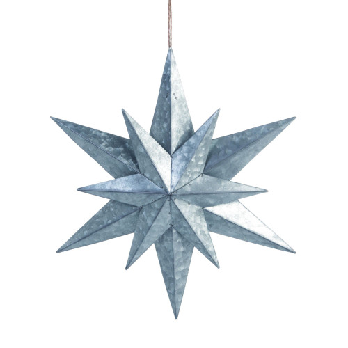 18" Silver Dimensional Star Christmas Wall Decor