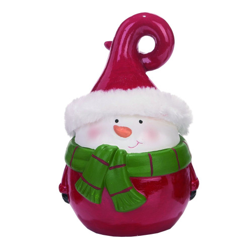 Set of 3 Red Santa Snowman and Reindeer Christmas Figurines 7"