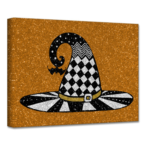 Black Chic and Bewitched V Rectangular Canvas Halloween Wall Art Decor 12" x 16"