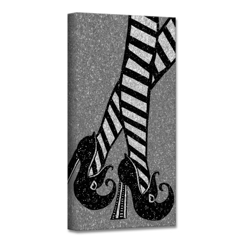 Black Chic and Bewitched III Canvas Halloween Wall Art Decor 24" x 12"