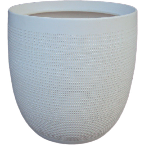 7.25" Matte White Ceramic Cache Pot Planter